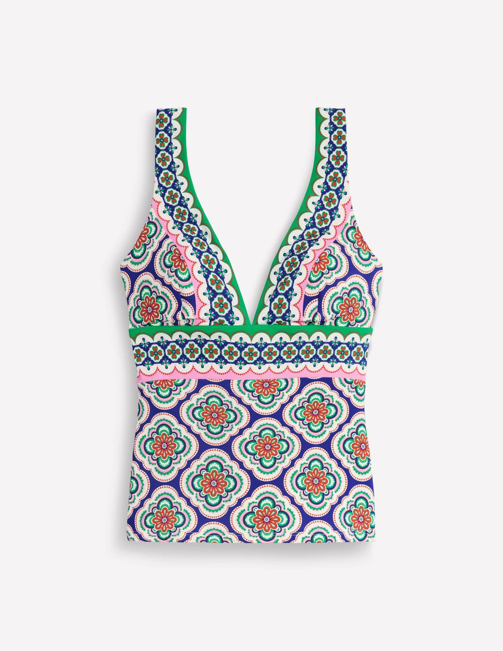 Porto Tankini Top - Bright Blue, Botanic Blush
