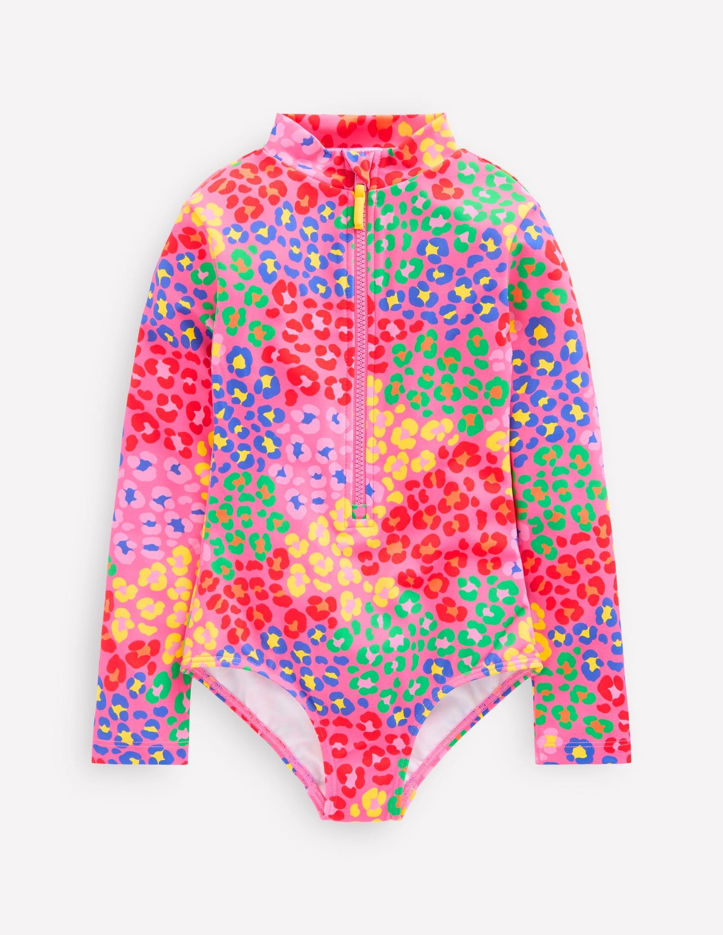 Long - Sleeved Swimsuit - Pink Rainbow Leopard