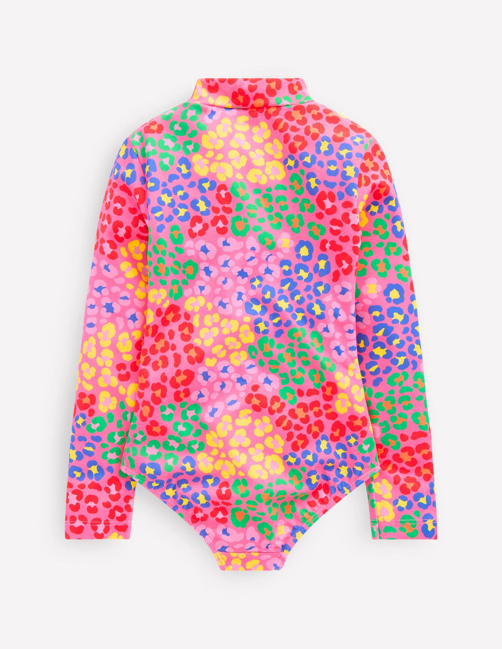 Long - Sleeved Swimsuit - Pink Rainbow Leopard