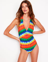 Ruched Loop Swimsuit - Multi, Scallop Stripe