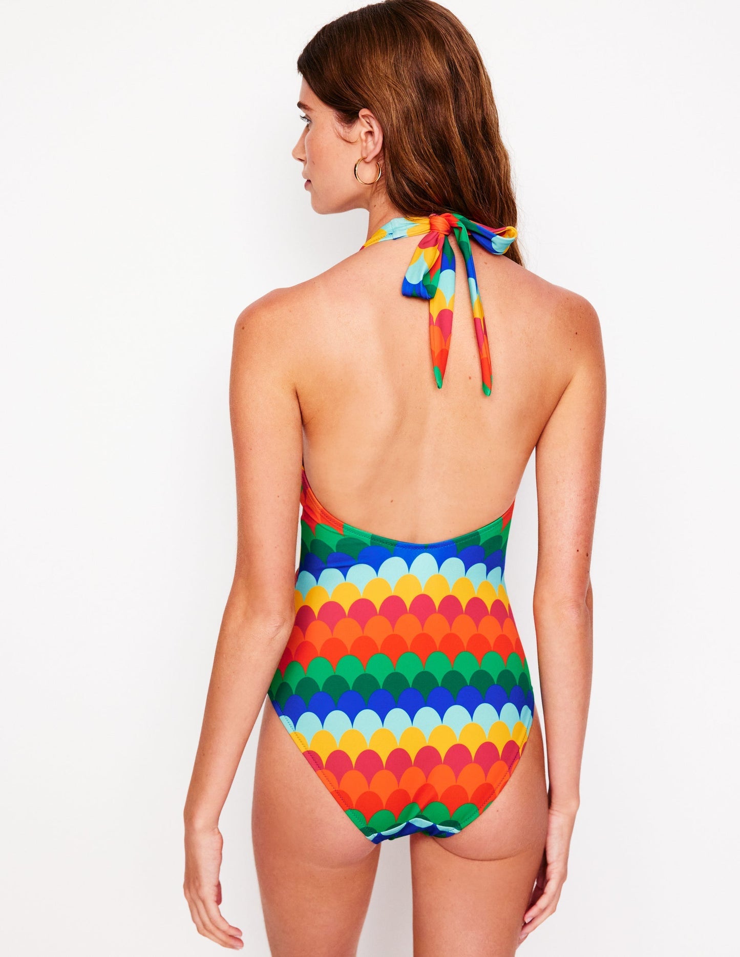 Ruched Loop Swimsuit - Multi, Scallop Stripe