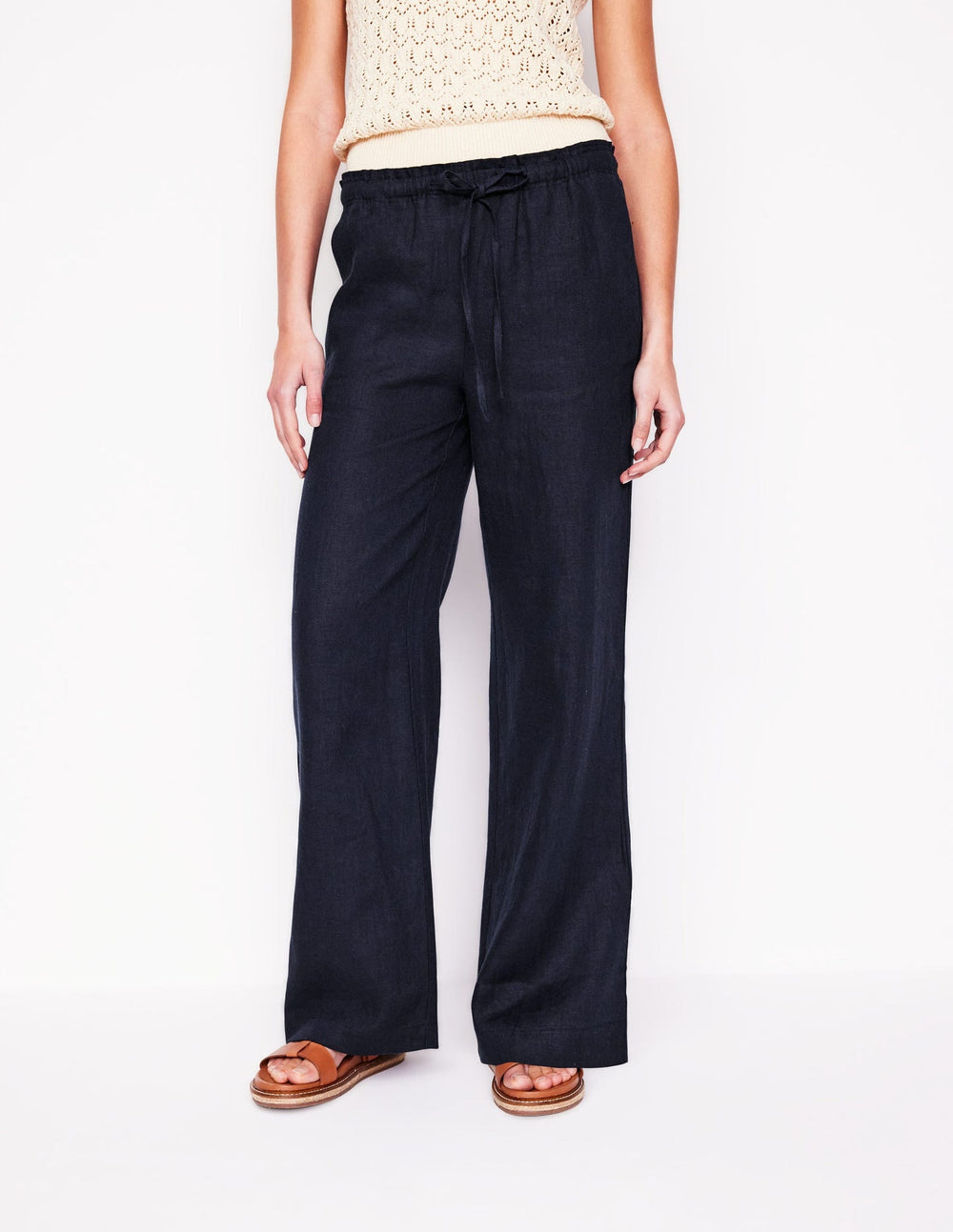 Islington Linen Pants - Navy