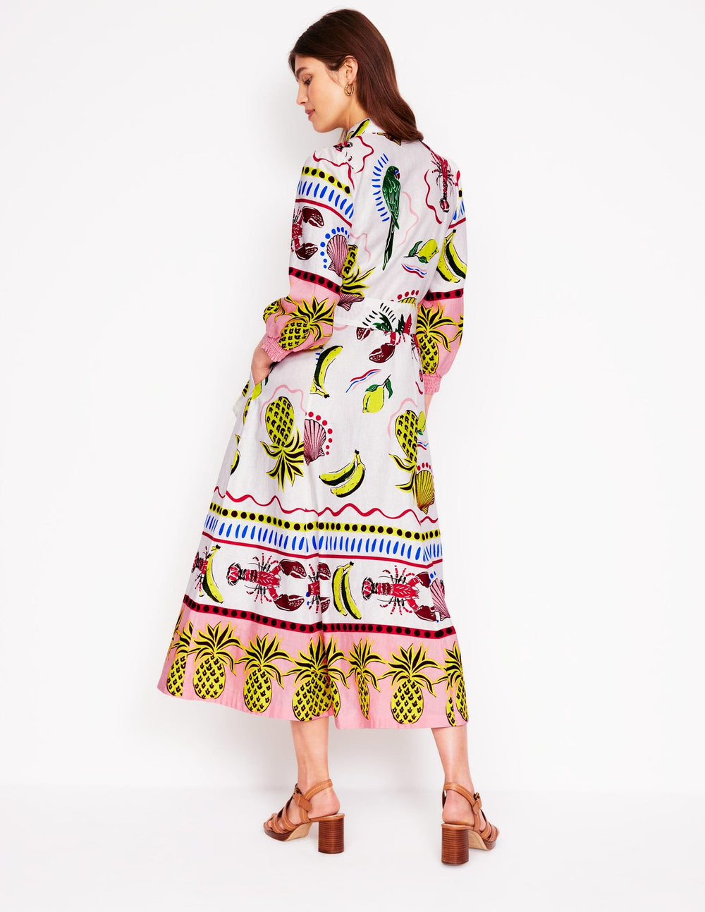 Clara Linen Blend Shirt Dress - Multi, Tropical Bonanza