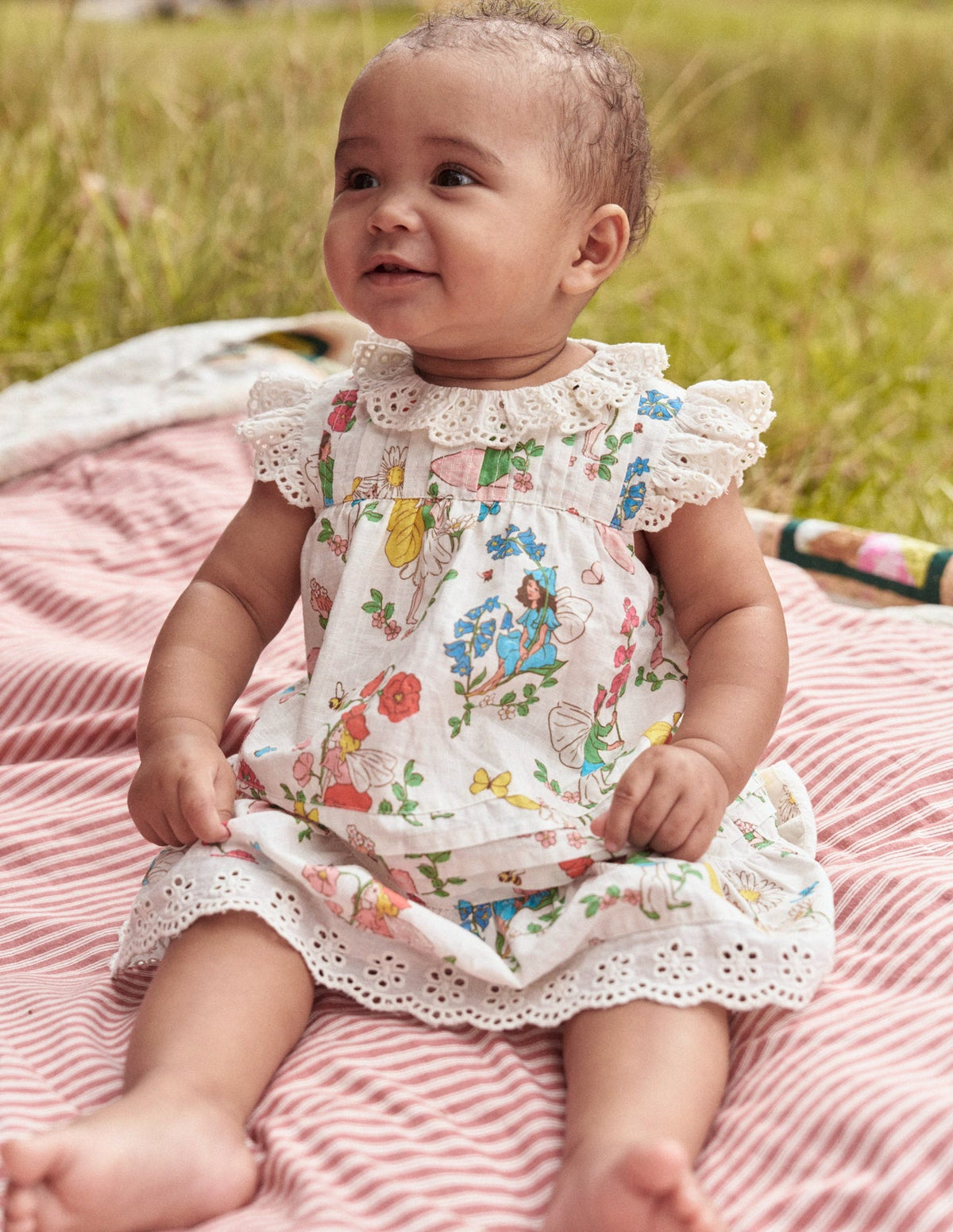 Broderie Ruffle Dress - Coconut Milk Fairies