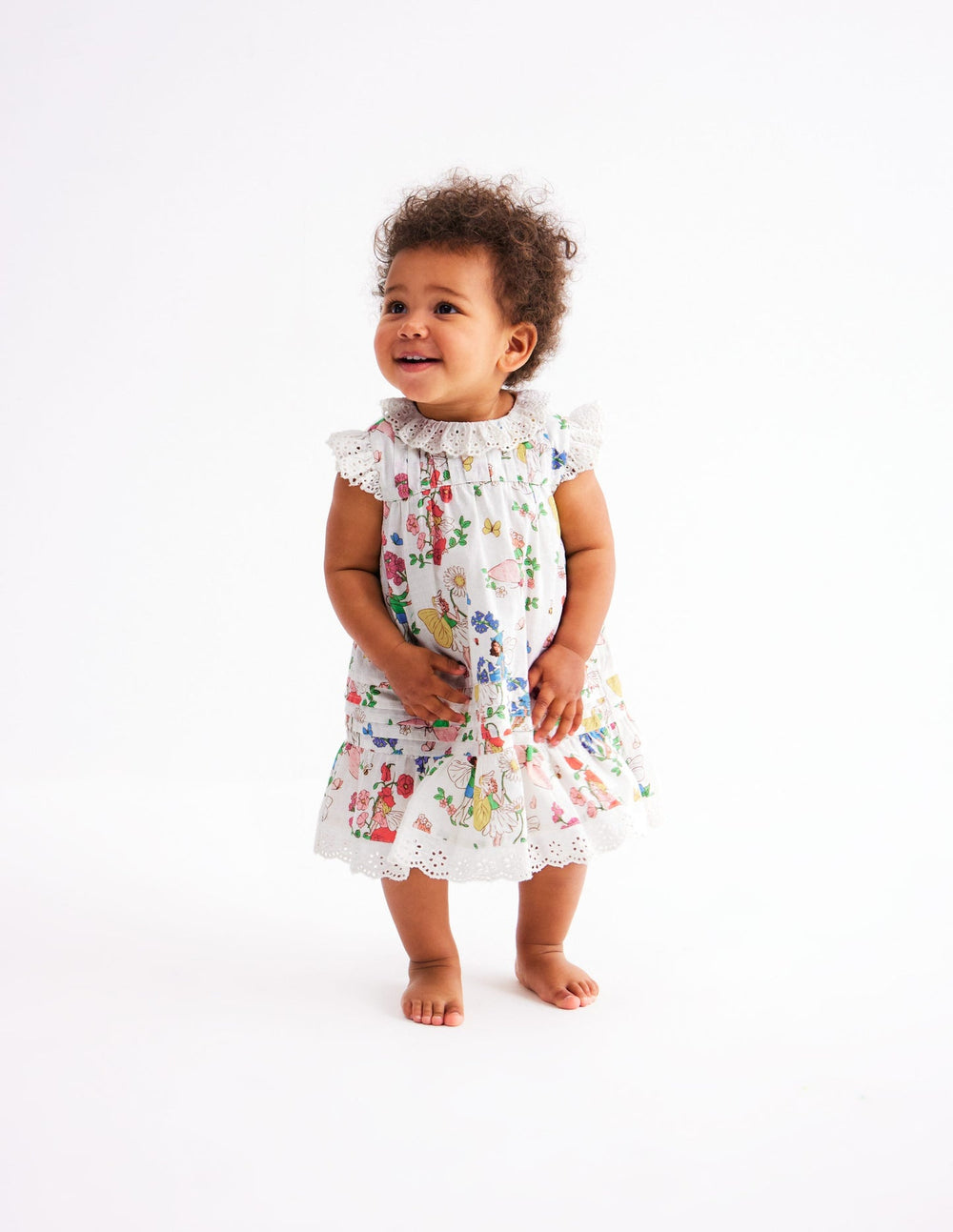 Broderie Ruffle Dress - Coconut Milk Fairies
