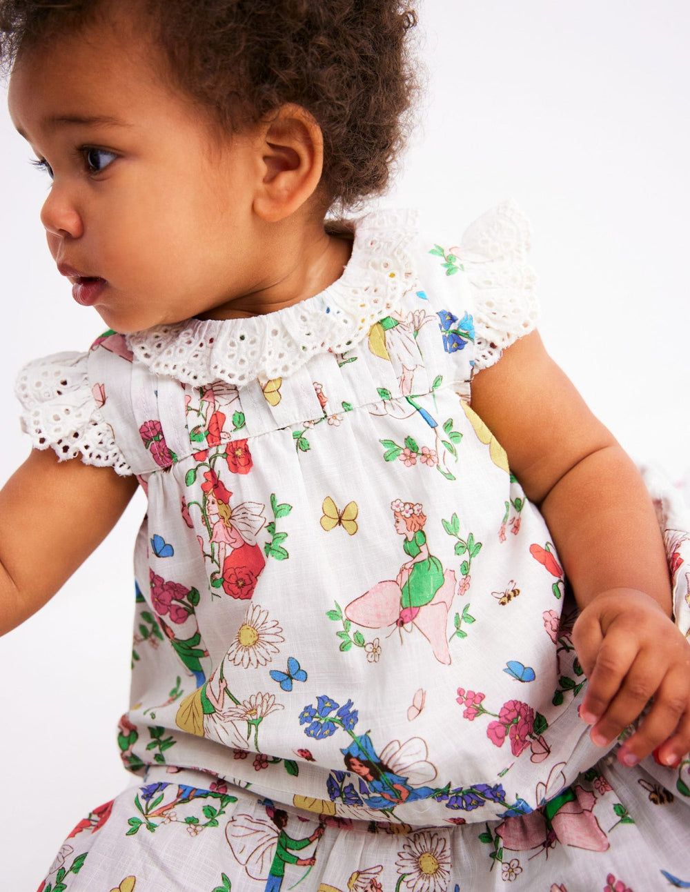 Broderie Ruffle Dress - Coconut Milk Fairies