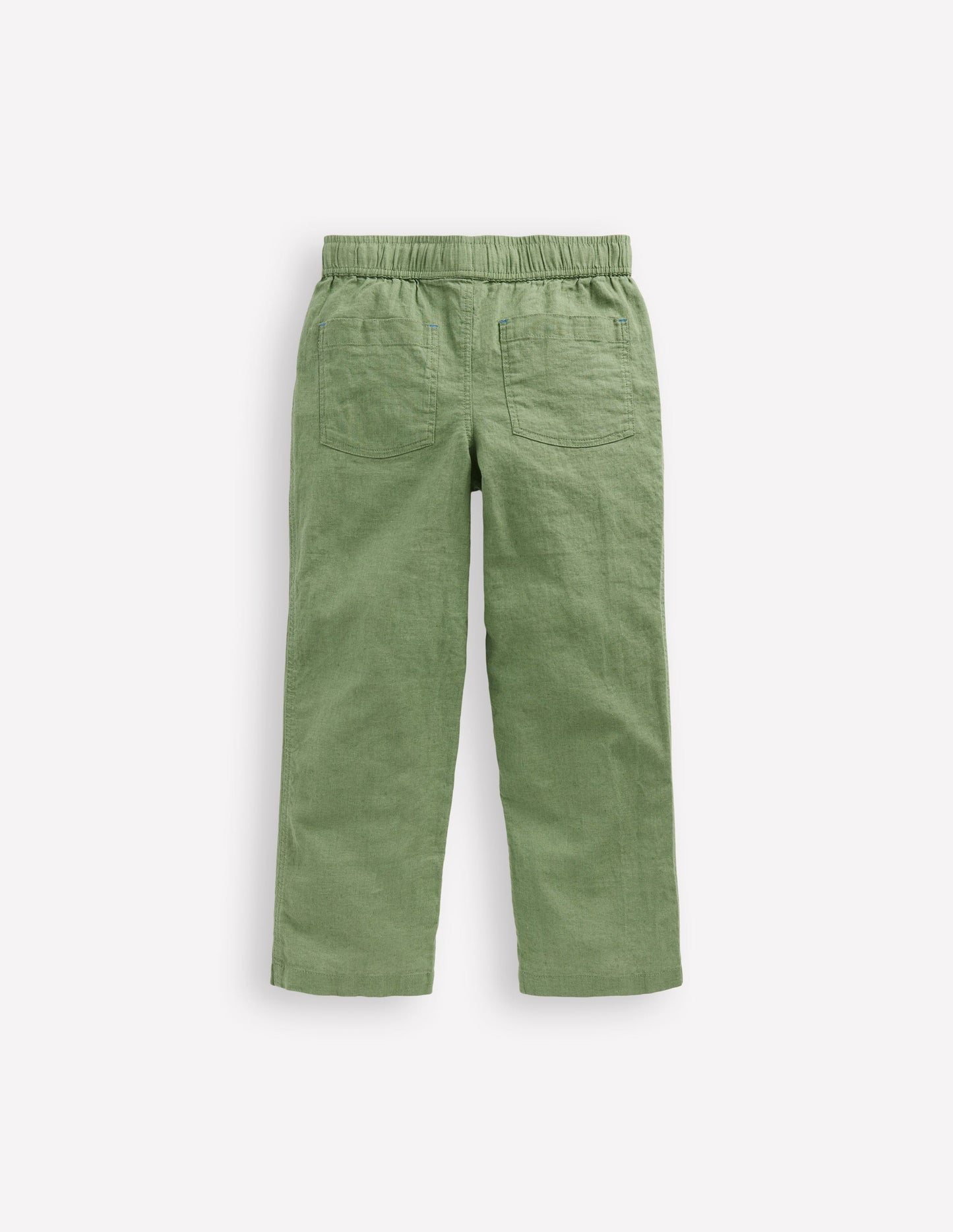 Cotton Linen Pull - On Pants - Newt Green