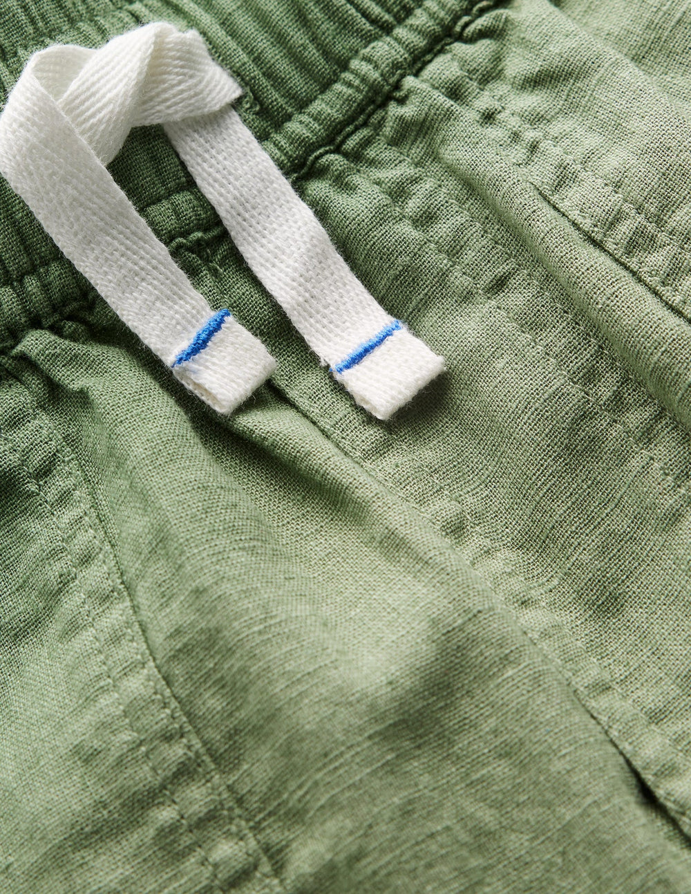 Cotton Linen Pull - On Pants - Newt Green