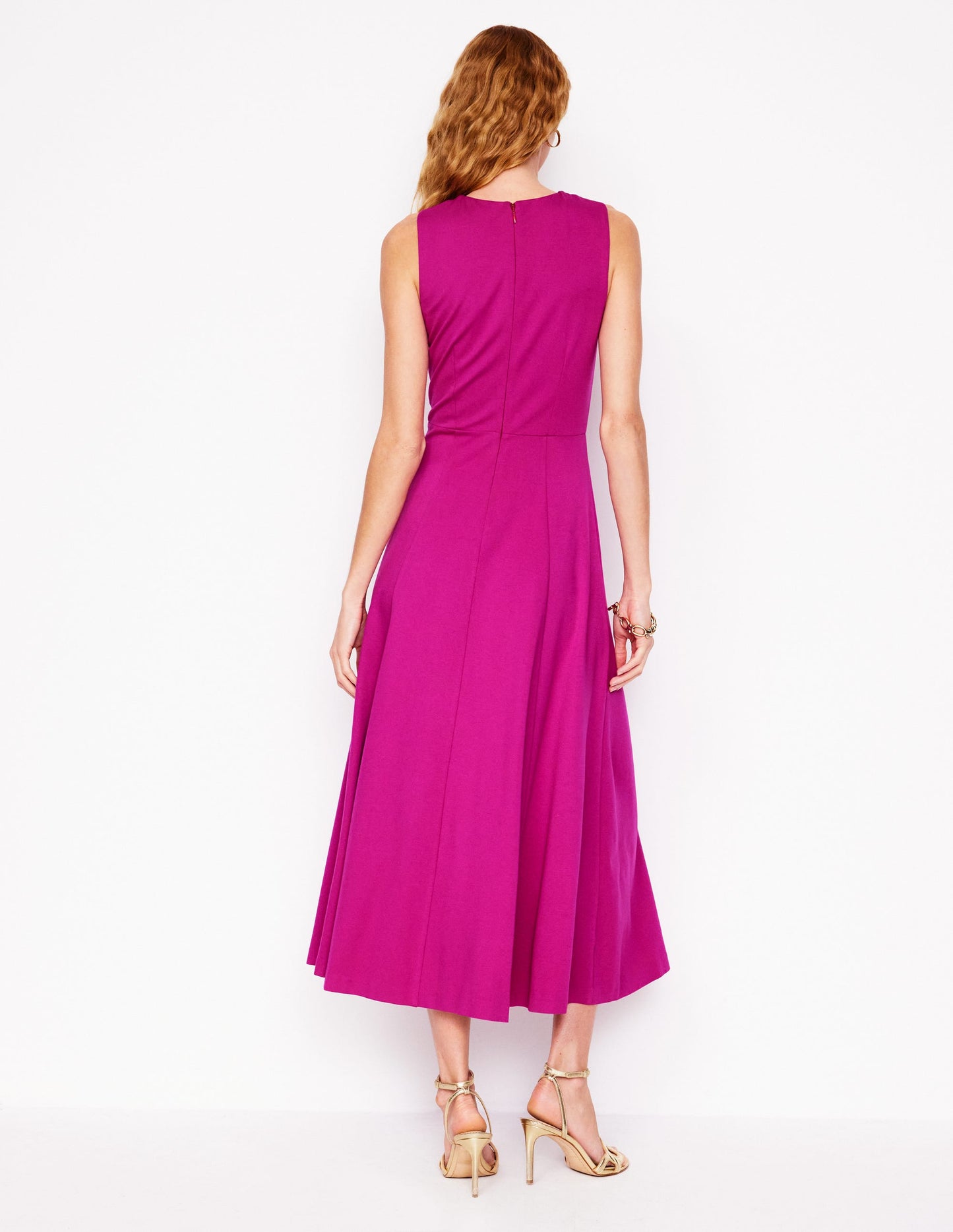 Cross Front Ponte Dress - Fuchsia
