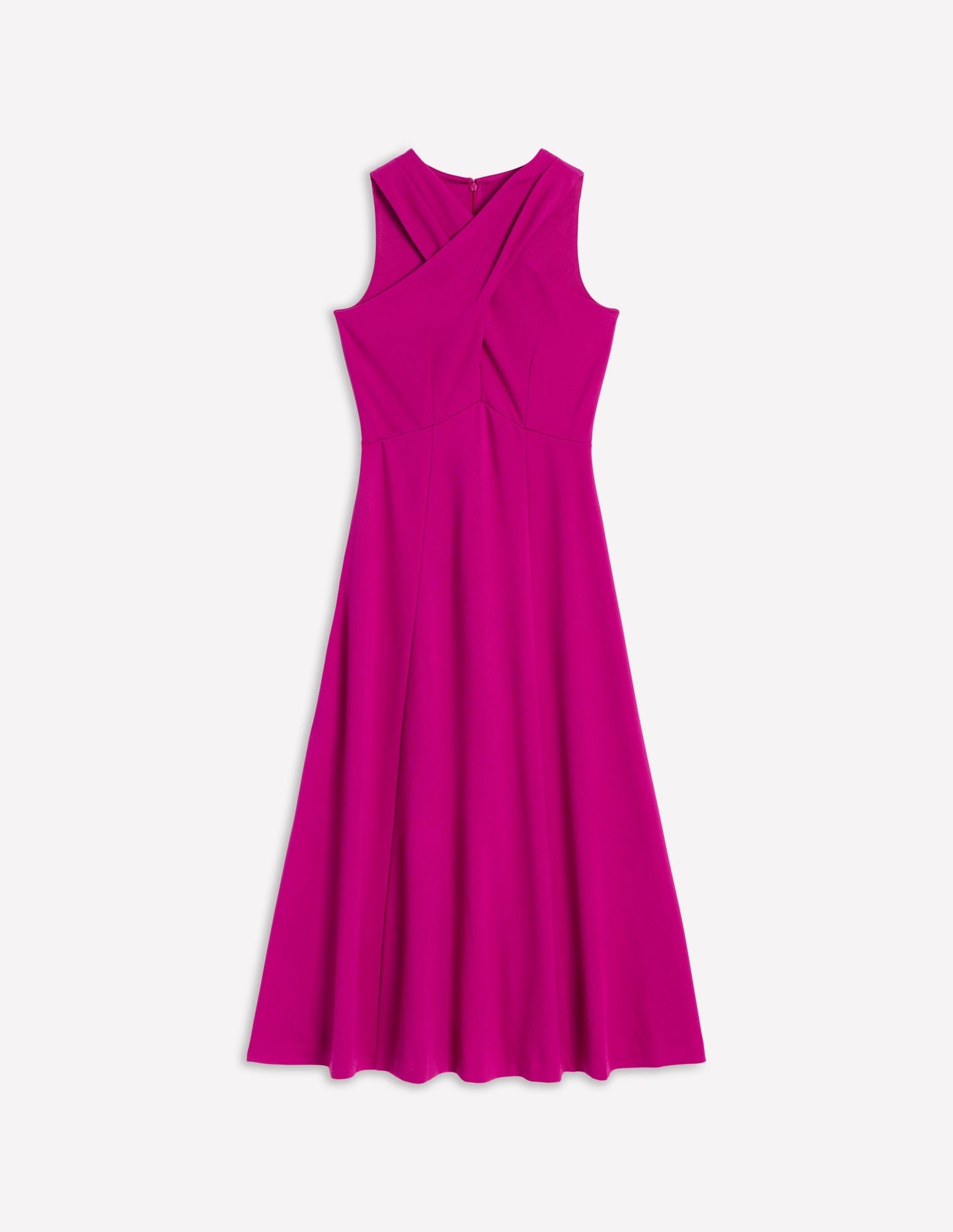 Cross Front Ponte Dress - Fuchsia