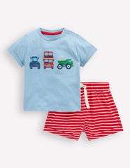 Superstitch Jersey Short Set - Blue Transport Set