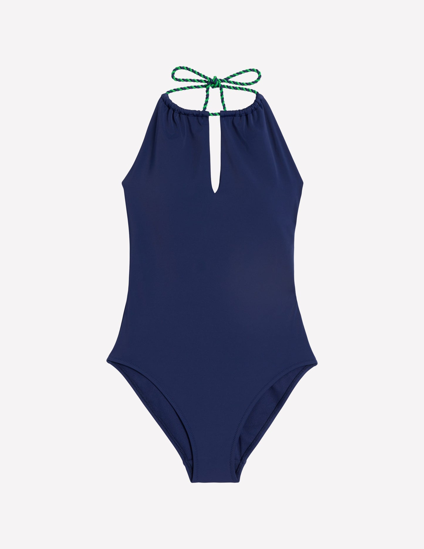 String High Neck Swimsuit - Navy