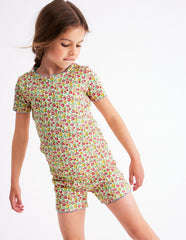 Snug Short John Pajamas - Multi Summer Flowerbed
