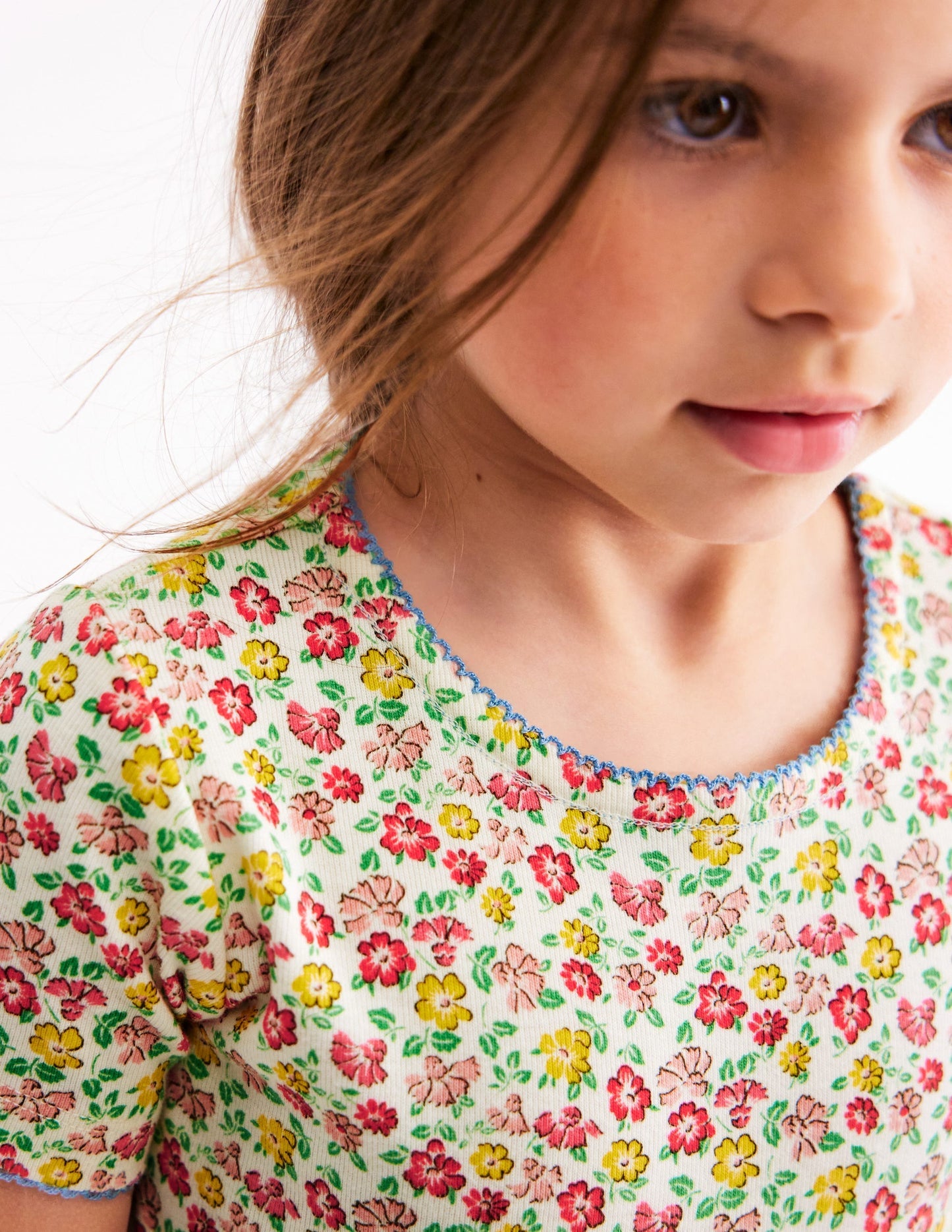 Snug Short John Pajamas - Multi Summer Flowerbed