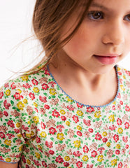 Snug Short John Pajamas - Multi Summer Flowerbed