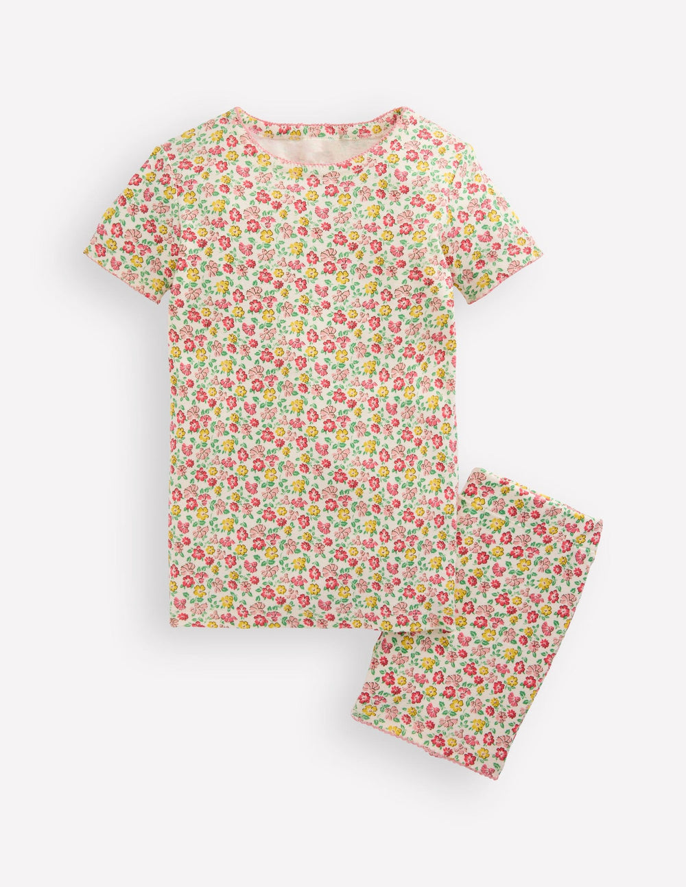Snug Short John Pajamas - Multi Summer Flowerbed