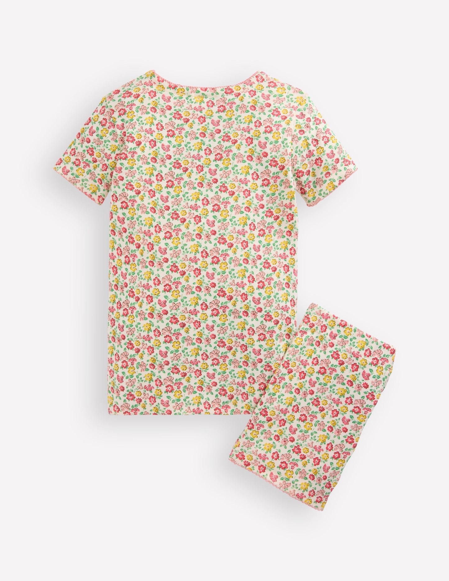 Snug Short John Pajamas - Multi Summer Flowerbed
