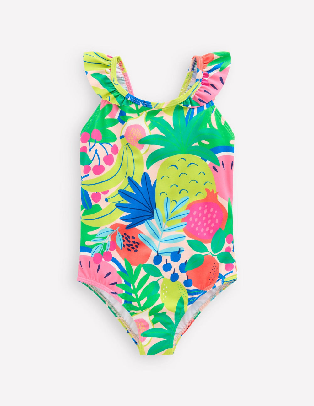 Hallie Frill Strap Swimsuit - Multi Tropical Fruit