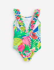 Hallie Frill Strap Swimsuit - Multi Tropical Fruit
