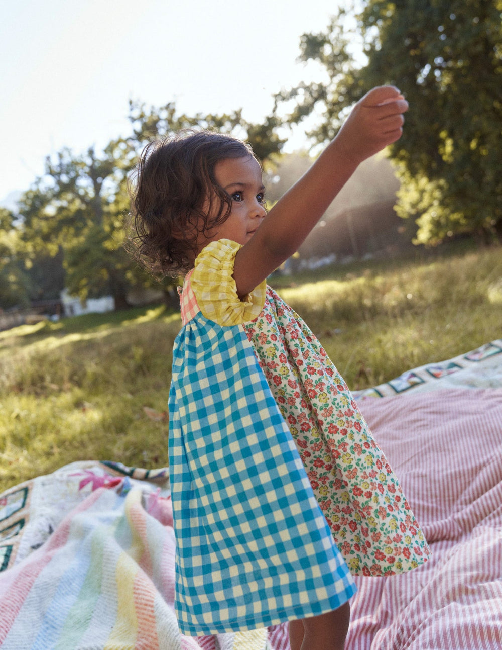 Gathered Woven Dress - Hotchpotch Multi