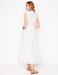 Wren Broderie Midi Dress - Ivory, Broderie