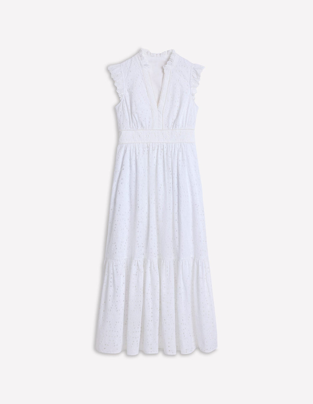 Wren Broderie Midi Dress - Ivory, Broderie
