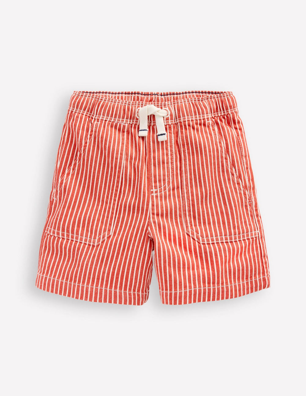 Pull - On Cotton Shorts - Red Ticking
