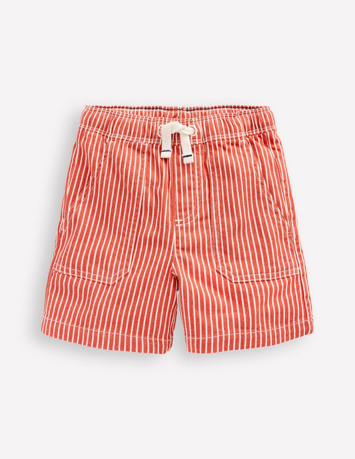Pull - On Cotton Shorts - Red Ticking
