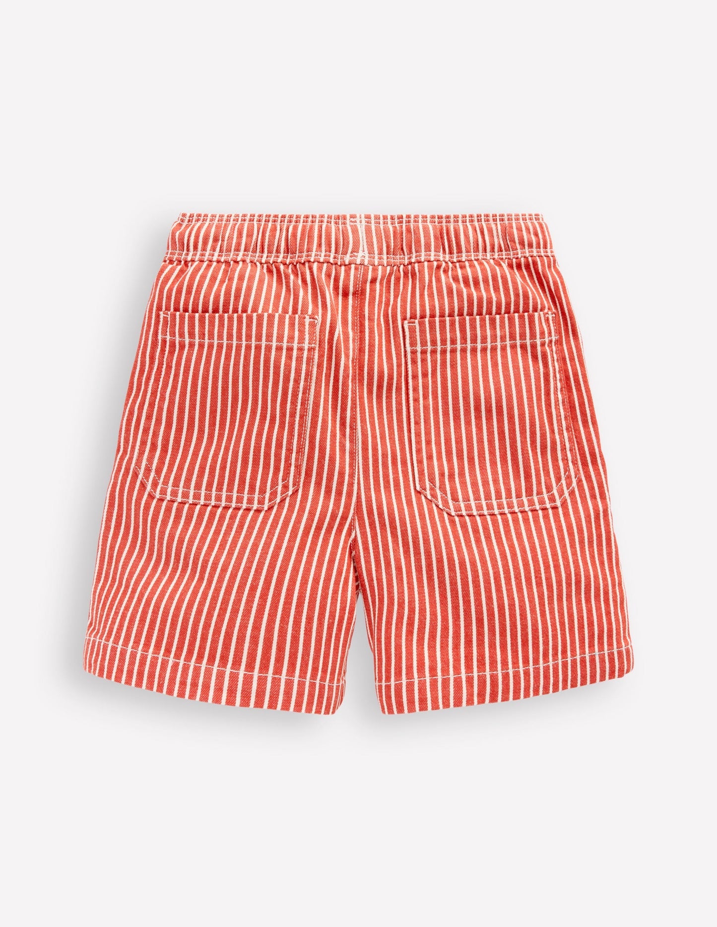 Pull - On Cotton Shorts - Red Ticking
