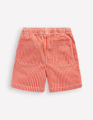 Pull - On Cotton Shorts - Red Ticking