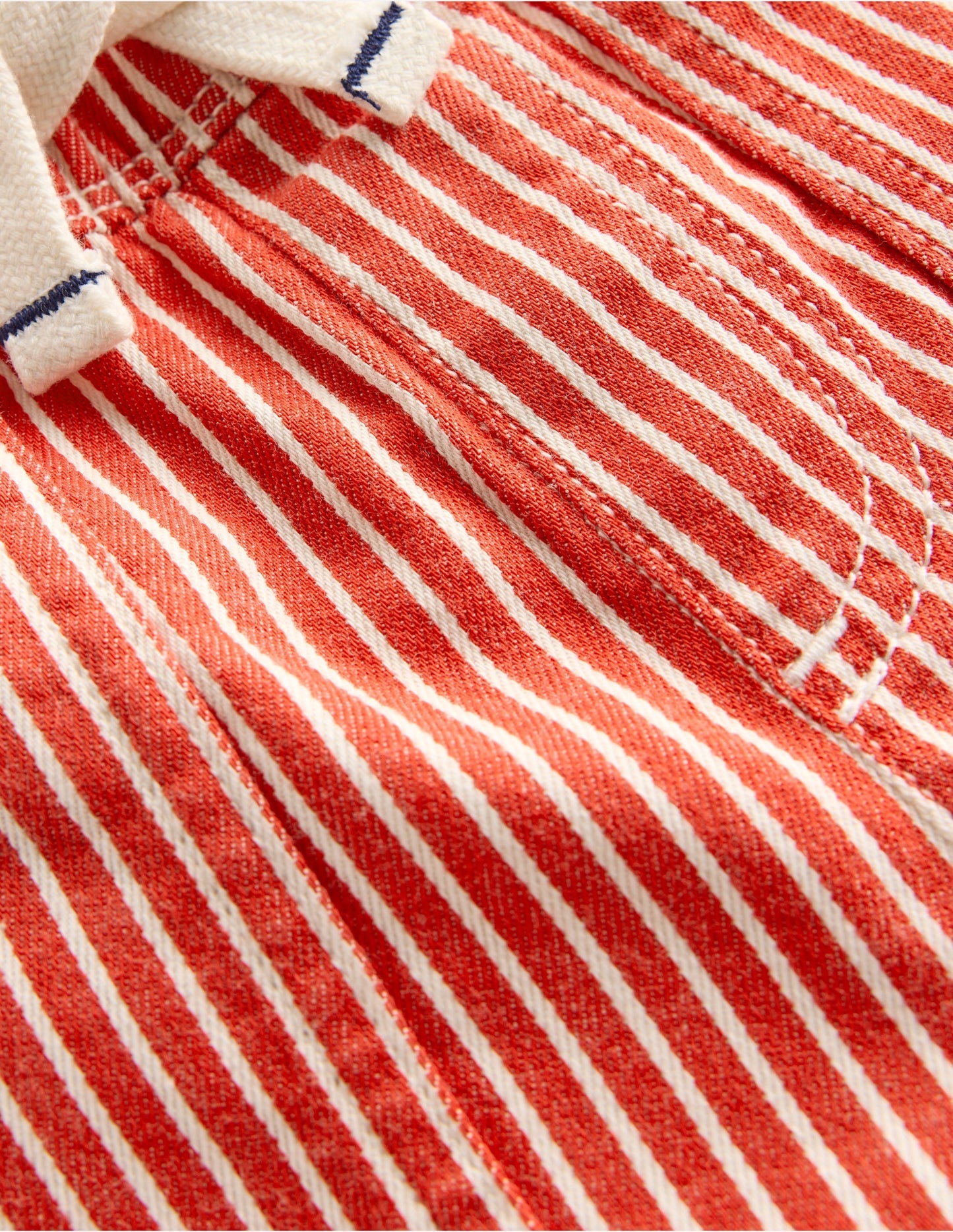 Pull - On Cotton Shorts - Red Ticking