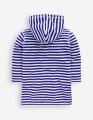 Mara Towelling Throw - On - Bright Blue Fruit Stripe