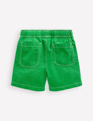 Pull - On Cotton Shorts - Bright Green