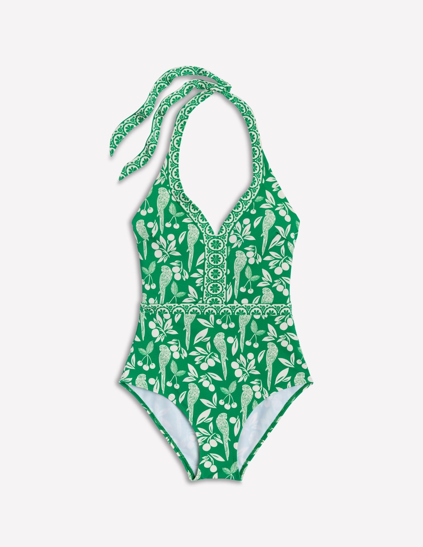 Ios V Panel Swimsuit - Rich Emerald, Ornate Tropics