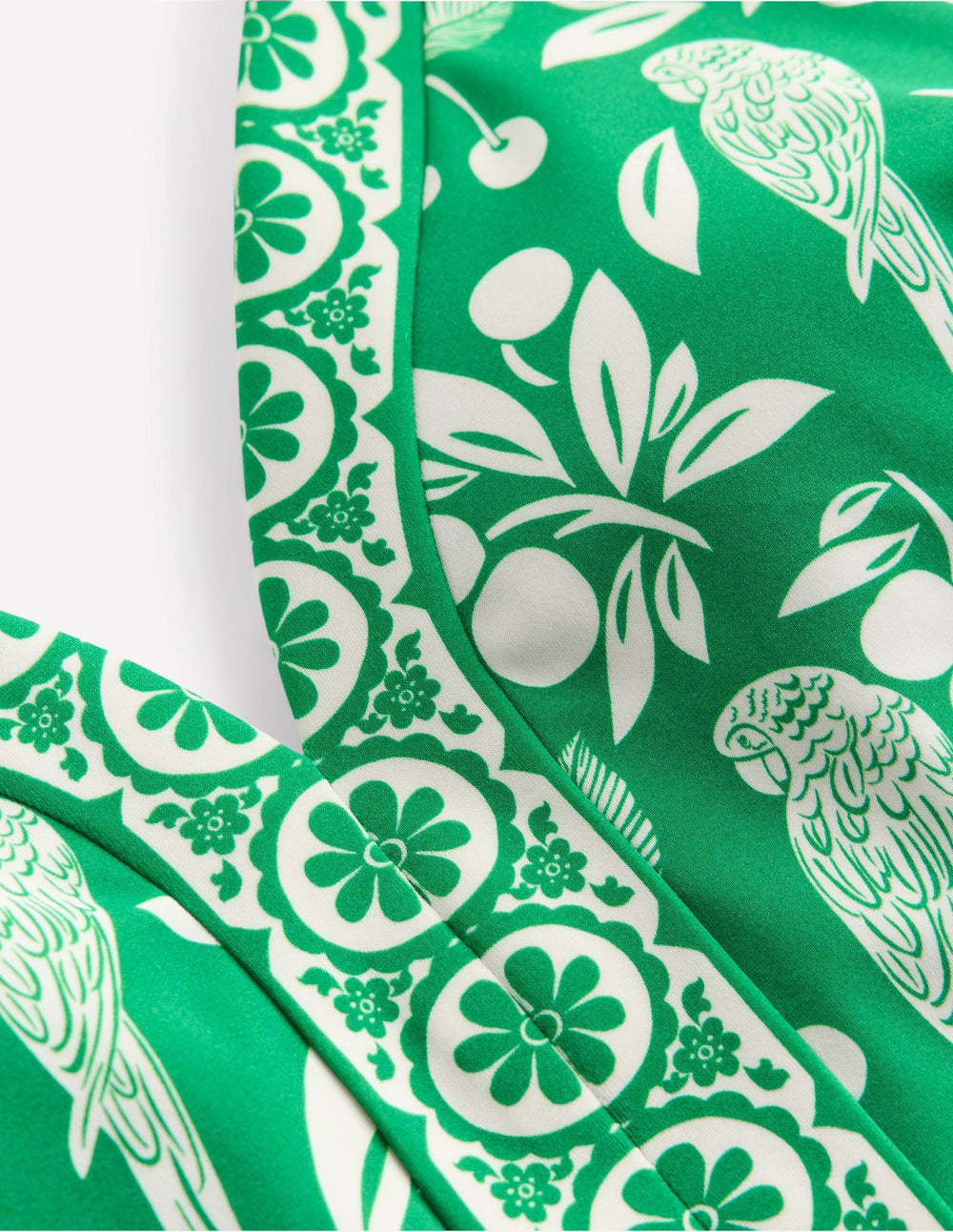 Ios V Panel Swimsuit - Rich Emerald, Ornate Tropics