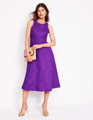 Carla Linen Midi Dress - Royal Purple