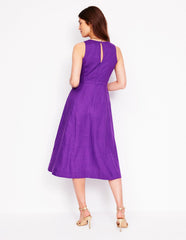 Carla Linen Midi Dress - Royal Purple