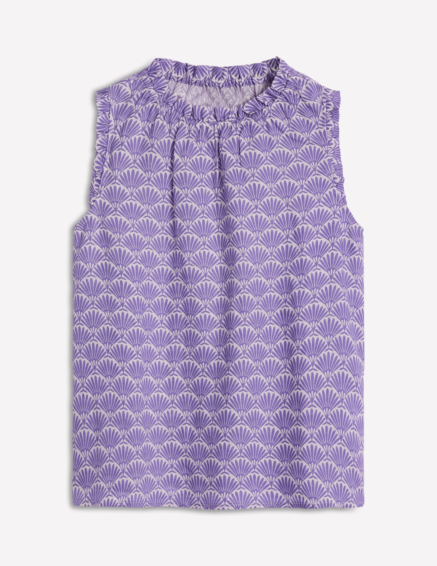 Sophie Ruffle Linen Top - Purple, Deco Palm