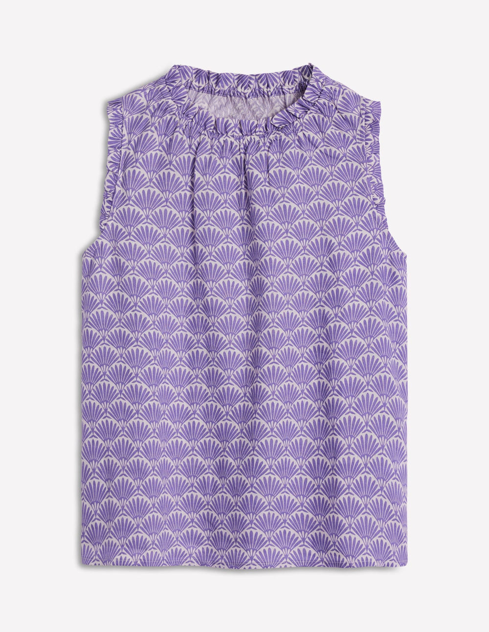 Sophie Ruffle Linen Top - Purple, Deco Palm