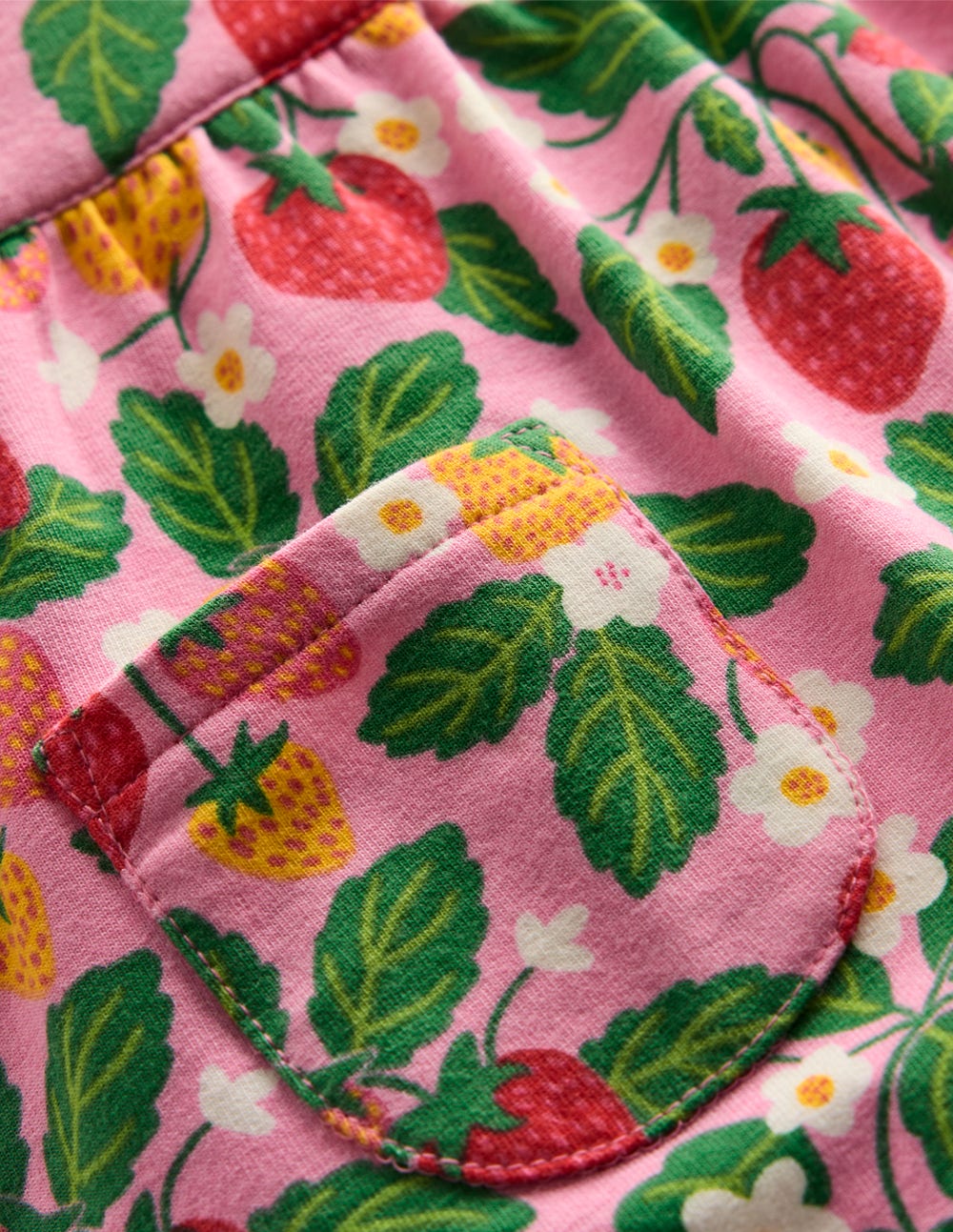 Short Sleeve Overalls Set - Strawberry Patch
