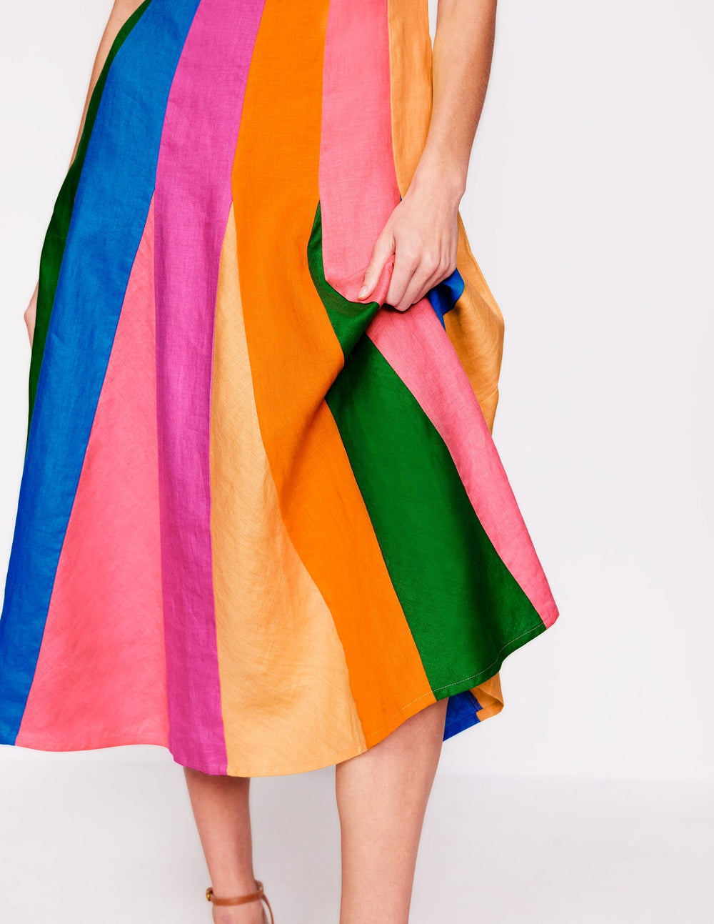 Seam Detail Fit & Flare Dress - Multi Colourblock