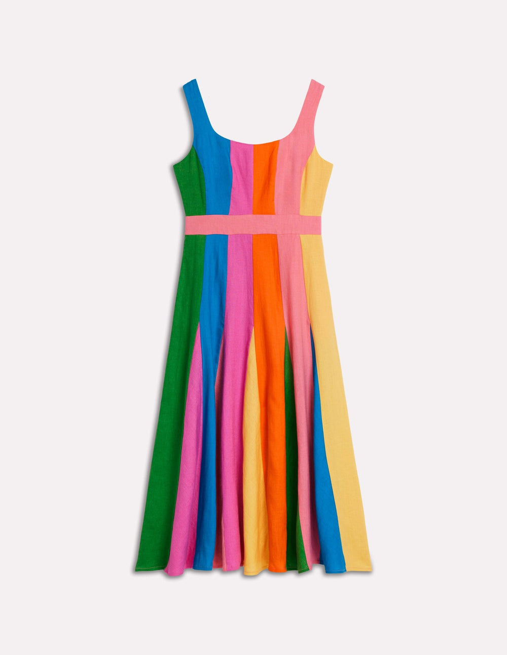 Seam Detail Fit & Flare Dress - Multi Colourblock