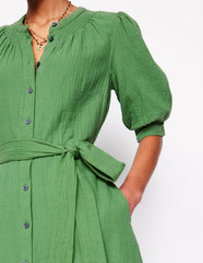 Ada Double Cloth Midi Dress - Paradise Green