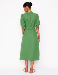 Ada Double Cloth Midi Dress - Paradise Green