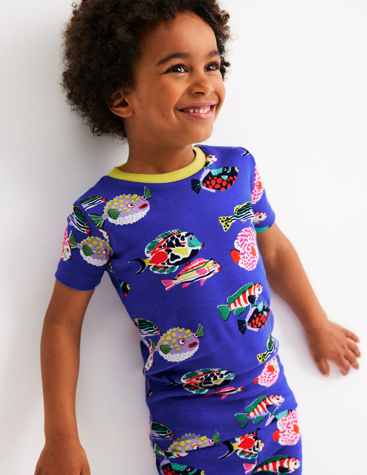 Snug Short John Glow Pyjamas - Blue Heron Fish