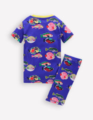 Snug Short John Glow Pyjamas - Blue Heron Fish