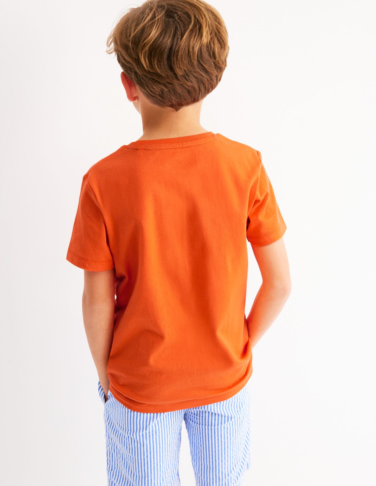 Chain Stitch T-shirt - Hot Coral tiger