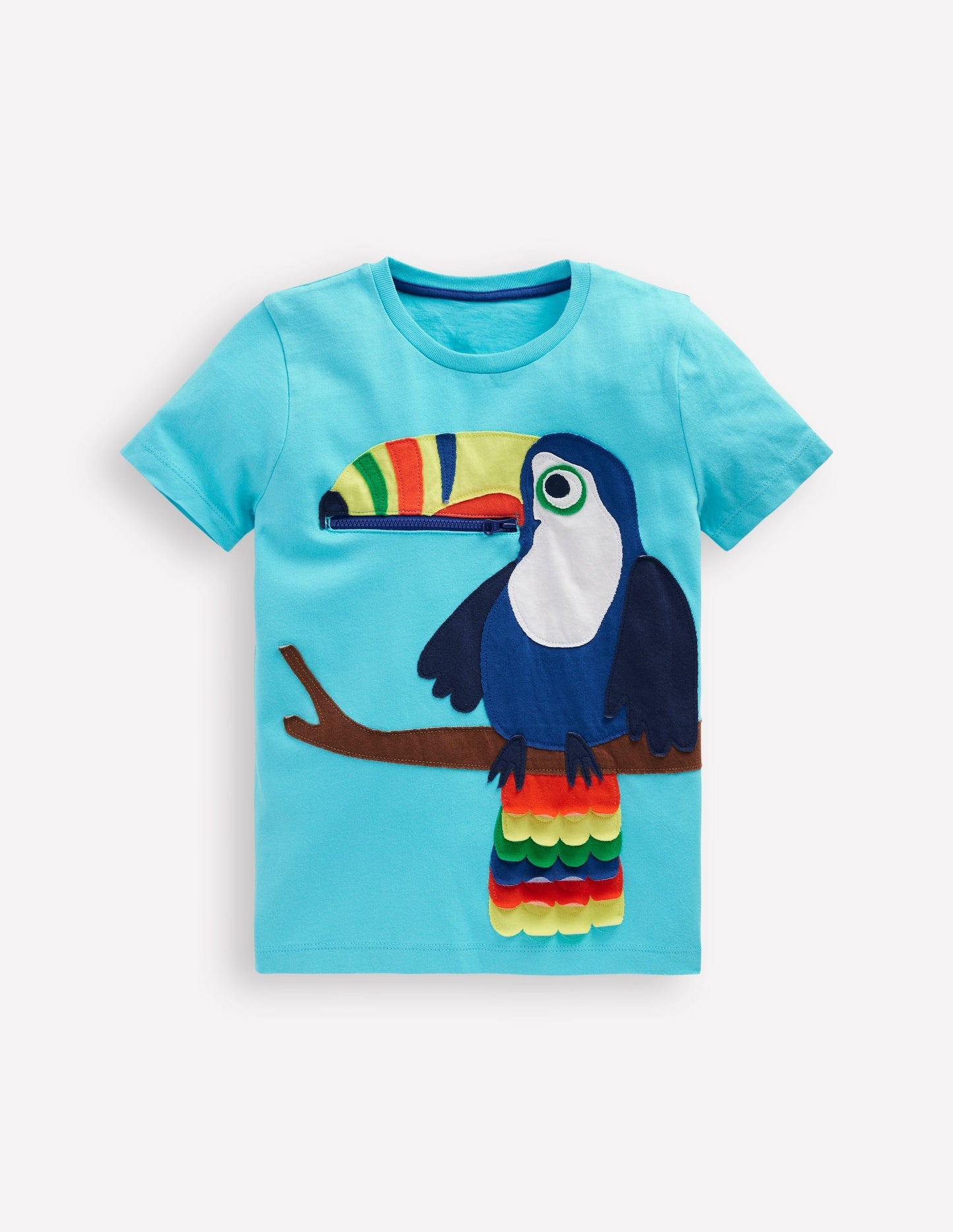 Zip Applique T-shirt - Barbados Beach Toucan