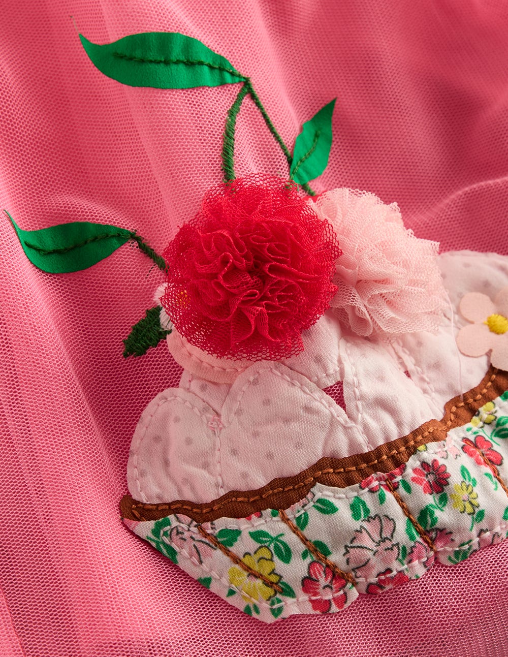 Ami Applique Tulle Dress - Salmon Pink Desserts