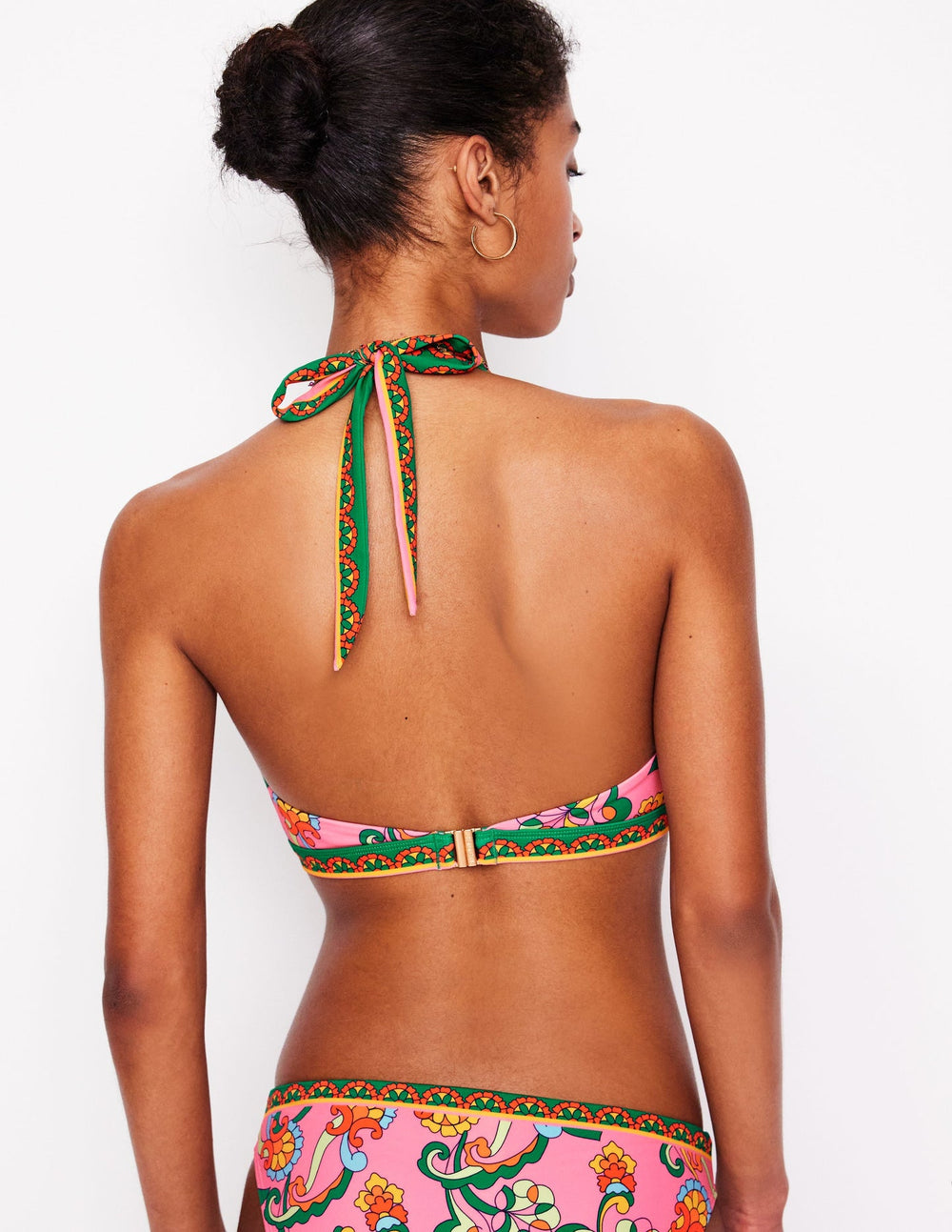 Ios V Panel Bikini Top - Pink Rose, Foliage Trail